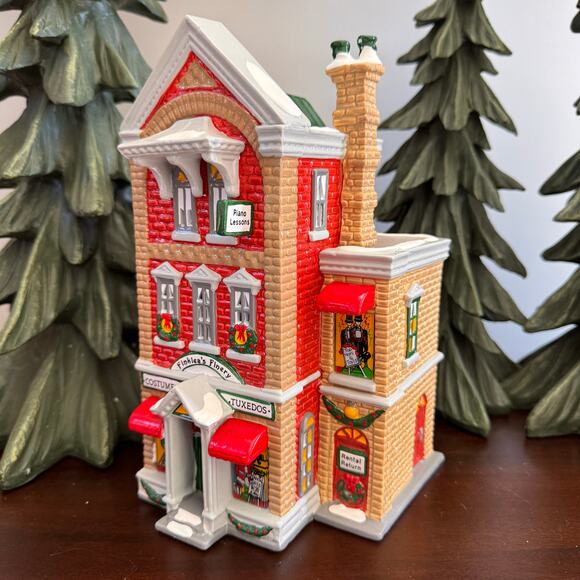 1991 Vintage Snow Village Department 56: “Finklea’s Finery:Costume Shop” - Picture 8 of 16